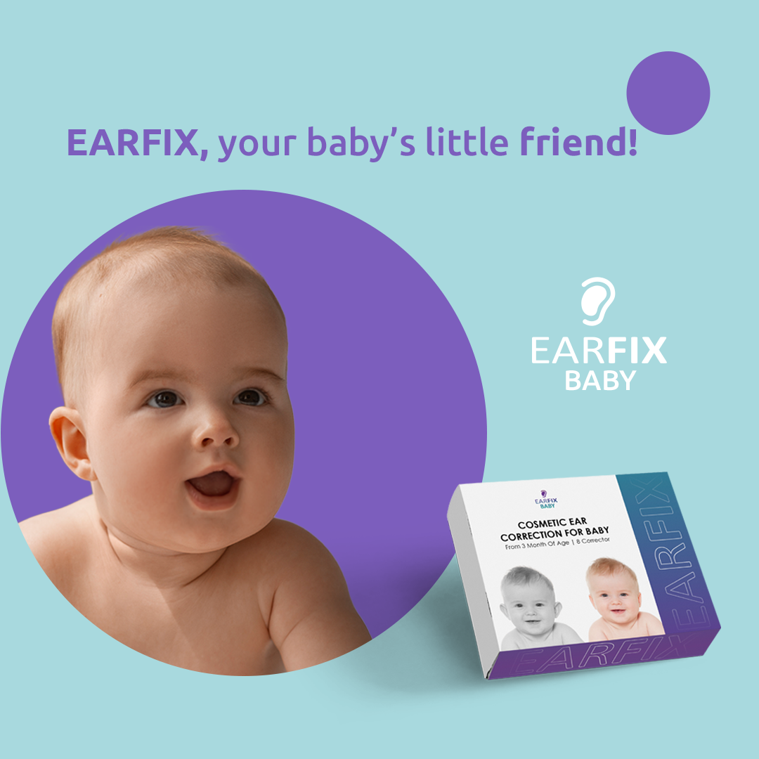 EarFix Mini Ear Corrector – 8-Pack Ear Stickers to Hold Back The Ear – Ear Corrector for 3 Months to 3 Years of Age – Waterproof Ear Stickers for Prominent Ears, Protruding Ears