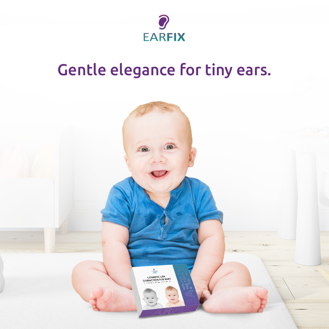 EarFix Mini Ear Corrector – 8-Pack Ear Stickers to Hold Back The Ear – Ear Corrector for 3 Months to 3 Years of Age – Waterproof Ear Stickers for Prominent Ears, Protruding Ears