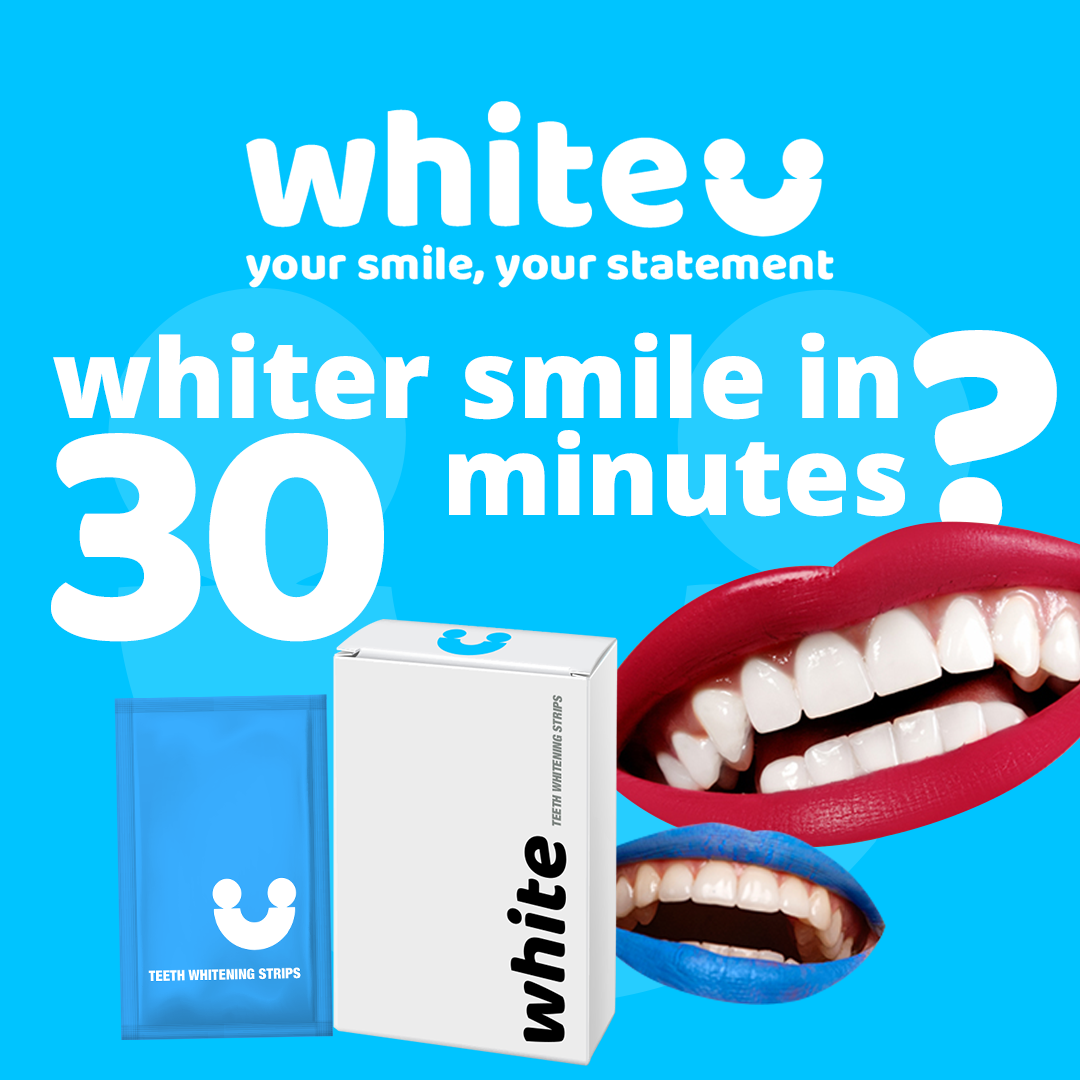WhiteU peroxide-free whitening strip with PAP+ formula